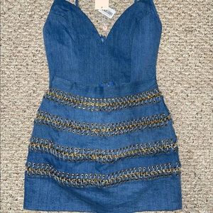 Oh Polly Denim Skirt and Bodysuit Set